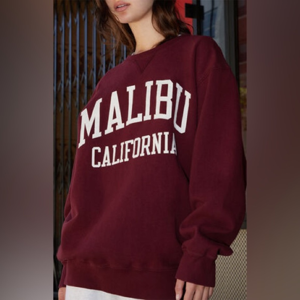 Malibu CA maroon crewneck